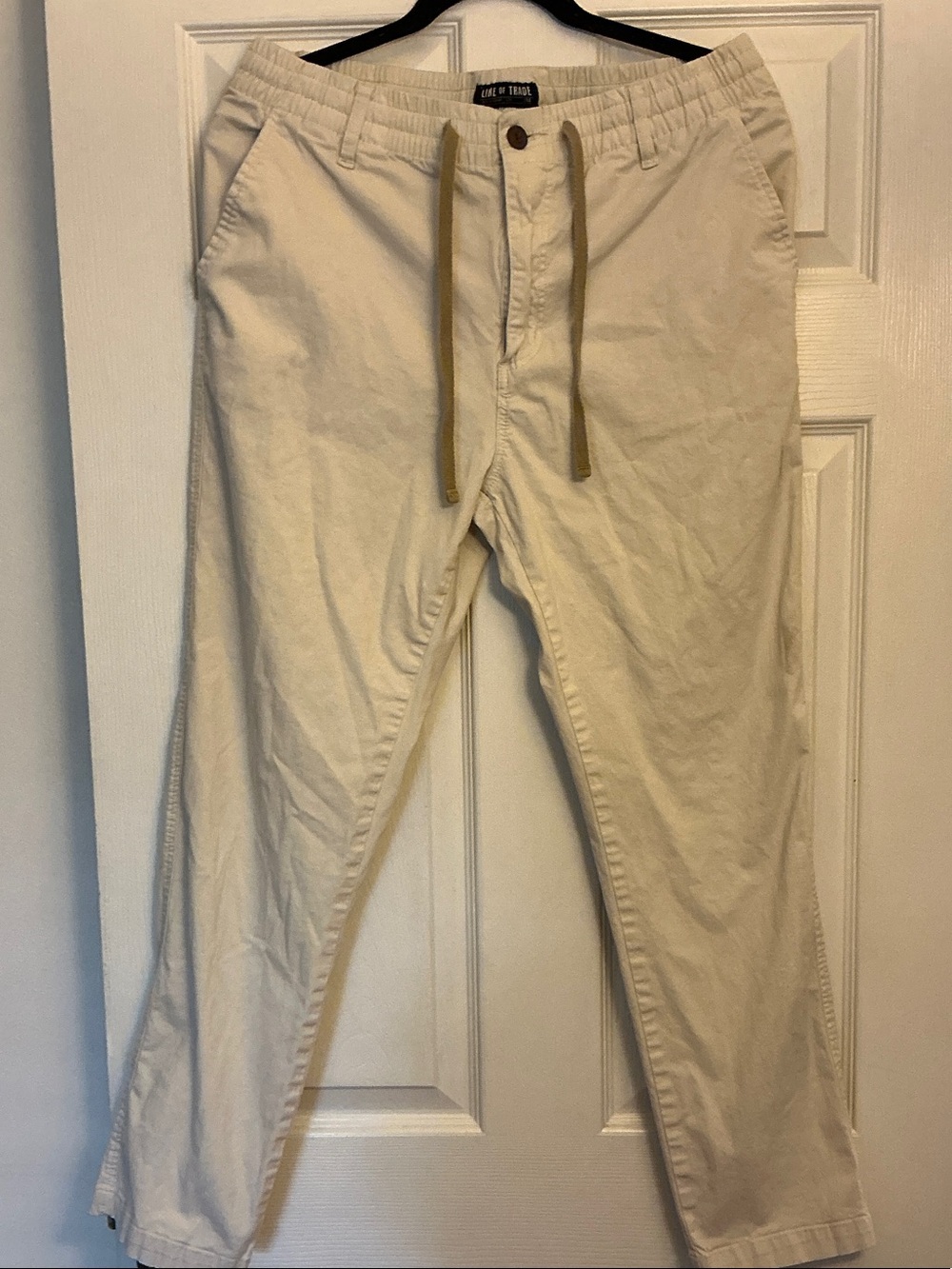 Men's Casual Drawstring Chino Pants - Light Khaki